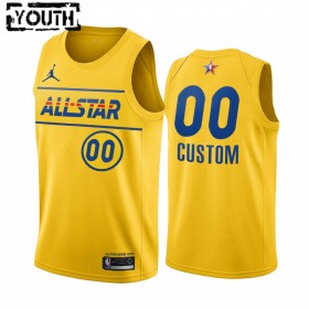 Barn 2021 All-Star Tröja Skräddarsydda Jordan Brand Guld Swingman